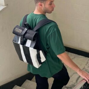 Black & White Rolltop Backpack